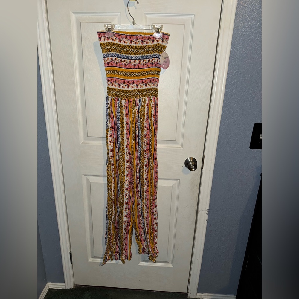 Full Circle Trends Yellow Patterned Skirt